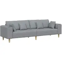vidaXL Sofa en tissu avec coussin Gris clair 208 cm tissu