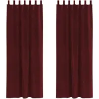 vidaXL Rideaux occultants 2 pcs vin rouge 140 x 260 cm velours