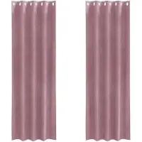 vidaXL Rideaux occultants, 2 pièces, rose foncé, 140 x 260 cm, velours