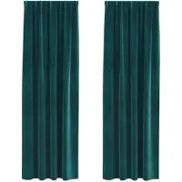 vidaXL Rideaux occultants 2 pcs vert foncé 140 x 245 cm velours