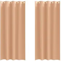 vidaXL Rideaux occultants avec anneaux 2 pcs brun clair 245 x 140 cm
