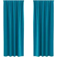 vidaXL Rideaux occultants avec anneaux 2 pcs turquoise 260 x 140 cm
