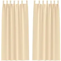 vidaXL Rideaux occultants avec anneaux 2 pcs Crème 245 x 140 cm