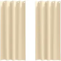vidaXL Rideaux occultants avec anneaux 2 pcs Crème 260 x 140 cm