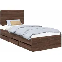 vidaXL Cadre de lit marron aspect chêne 75 x 190 cm Ingénieurs bois