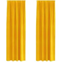 vidaXL Rideaux 2 pcs jaune moutarde 140 x 225 cm Velours