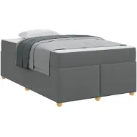 vidaXL Cadre de lit avec matelas gris foncé 120 x 200 cm Tissu