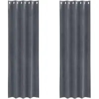 vidaXL Rideaux occultants 2 pcs gris clair 140 x 245 cm velours