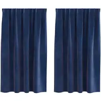 vidaXL Rideaux occultants, 2 pièces, bleu foncé, 140 x 175 cm, velours