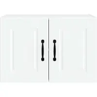vidaXL Armoire murale PORTO, 2 pièces, blanche, en panneaux de fibres de bois