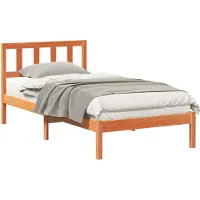 vidaXL Cadre de lit brun cireux 90 x 190 cm Pin massif