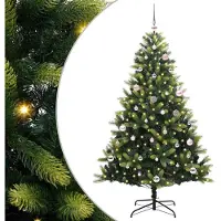 vidaXL Arbre de Noël artificiel à charnières 150 LED Vert 150 cm