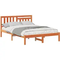 vidaXL Cadre de lit brun cireux 120 x 190 cm Pin massif
