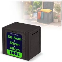 Kadax Coffre de jardin "Grewena", Coffre de jardin pour jardin et terrasse, Coffre de jardin 140L