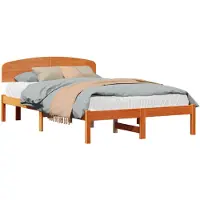 vidaXL Cadre de lit brun cireux 120 x 200 cm Pin massif