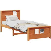 vidaXL Cadre de lit brun cireux 90 x 190 cm Pin massif