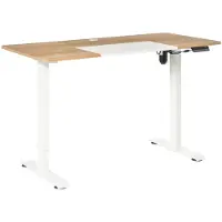 Vinsetto Bureau électrique Nature Blanc 140c m x 70 cm x 116 cm