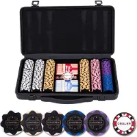 Longfield Set de poker 300 jetons sans dénominations 14g
