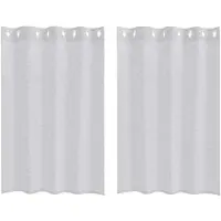 vidaXL Rideau en Voile 2 pcs Gris clair 140x140cm Polyester