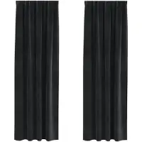 vidaXL Rideaux occultants 2 pcs noir 140 x 260 cm velours