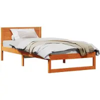 vidaXL Cadre de lit brun cireux 100 x 200 cm Pin massif