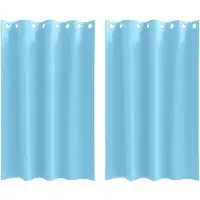 vidaXL Rideaux occultants à œillets, 2 pièces, bleu ciel, polyester