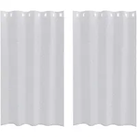 vidaXL Rideau en Voile 2 pcs Gris clair 140x175cm Polyester
