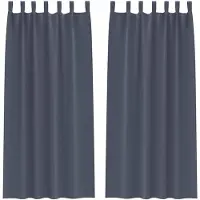 vidaXL Rideaux occultants à œillets, lot de 2, anthracite, 245 x 140 cm