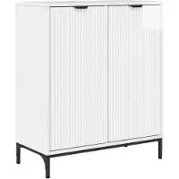 vidaXL Buffet blanc brillant 69,5 x 33 x 82 cm en aggloméré