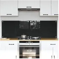 vidaXL Dosseret de cuisine 2 pièces Noir 80 x 50 cm Verre trempé