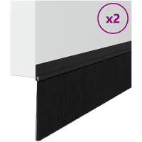 vidaXL Joints d'étanchéité pour portes auto-adhésifs, 2 pièces, noirs, 100 cm
