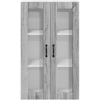 vidaXL Armoire murale en verre LUCCA, gris Sonoma, 60 x 31 x 100 cm