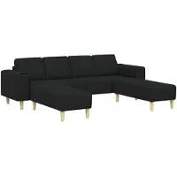 vidaXL Salon Canapé 3 pcs noir polyester
