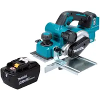 Makita Rabot sans fil DKP 181 Z 18 V 82 mm sans balais + 1 batterie 9,0 Ah - sans chargeur