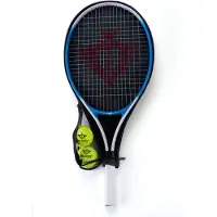 Angel Sports Raquette de tennis avec housse et 2 balles bleu