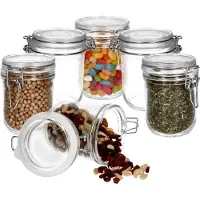 Bormioli Rocco Lot de 6 bocaux de conservation Ambala Fido de 500 ml avec couvercle à charnière
