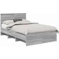 vidaXL Cadre de lit gris Sonoma 137 x 203 cm Bois composite