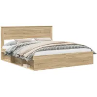 vidaXL Cadre de lit Sonoma 200 x 200 cm Pin massif