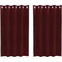 vidaXL Rideaux occultants 2 pcs vin rouge 140 x 140 cm velours