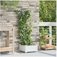 vidaXL Pots de jardin Blanc 40 x 40 x 126 cm Acier