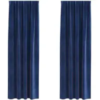 vidaXL Rideaux occultants 2 pcs bleu foncé 140 x 225 cm velours