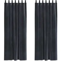 vidaXL Rideaux occultants 2 pièces Gris foncé 140 x 245 cm Velours