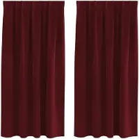 vidaXL Rideaux occultants 2 pcs vin rouge 140 x 175 cm velours
