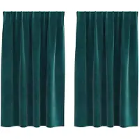 vidaXL Rideaux occultants 2 pcs vert foncé 140 x 140 cm velours