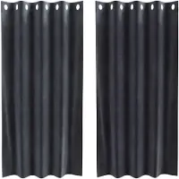vidaXL Rideaux occultants 2 pcs gris foncé 140 x 175 cm velours