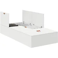 vidaXL Structure de lit avec rangement et porte, blanche, 90 x 190 cm, en panneaux de particules