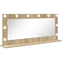 vidaXL Miroir de salle de bain , finition chêne Sonoma, 100 x 45 x 18 cm, forme rectangulaire