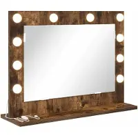 vidaXL Miroir de salle de bain, finition chêne fumé, 60 x 45 x 18 cm, forme rectangulaire