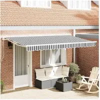 vidaXL Tissu de remplacement pour store, anthracite et blanc, 4 x 2 m, polyester