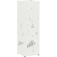 vidaXL Porte-parapluie Blanc 15,5 x 15,5 x 49 cm Métal